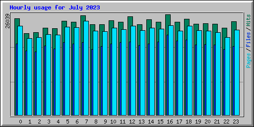 Hourly usage for July 2023
