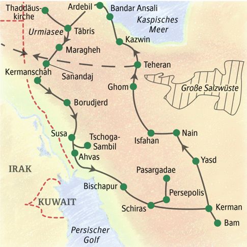 Iran-Reiseroute